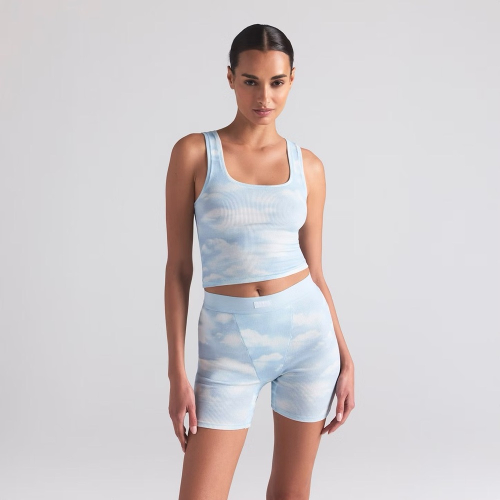 SKIMS Cloud Sky Ribbed Cropped Tank